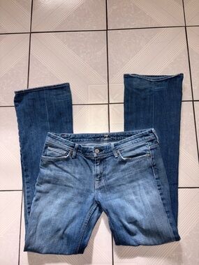 7 For All Mankind Women’s Flare Jeans in Blue Denim